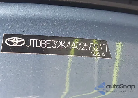 2004 Toyota Camry Le from USA, damaged, VIN JTDBE32K440255217